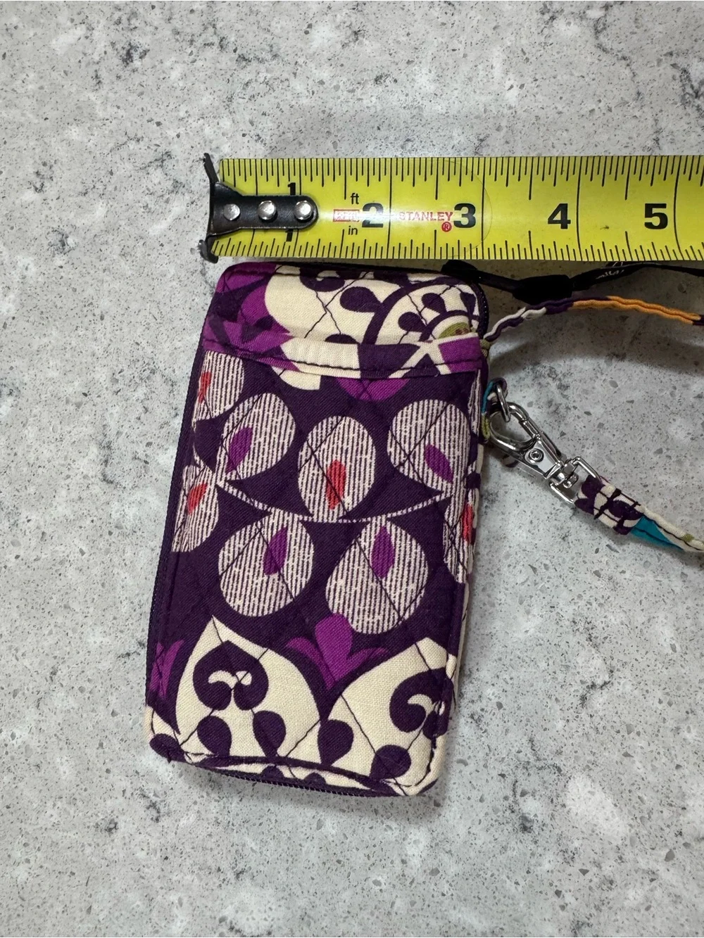 Vera Bradley Multicolor Quilted Wristlet Wallet in Purple and Teal